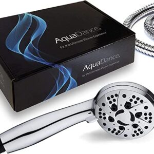 AquaDance High Pressure 6-Setting 3.5" Chrome Face Handheld Shower with Hose for the Ultimate Shower Experience! Officially Independently Tested to Meet Strict US Quality & Performance Standards! - Image 3