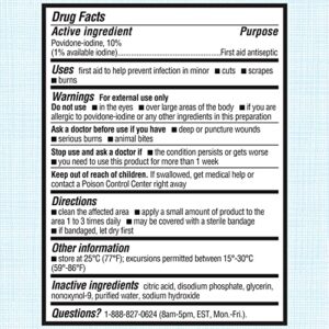 Betadine Antiseptic First Aid Solution, Povidone-iodine 10%, Infection Protection, Kills Germs In Minor Cuts Scrapes And Burns, No Sting Promise, No Alcohol or Hydrogen Peroxide, 8 FL OZ - Image 3